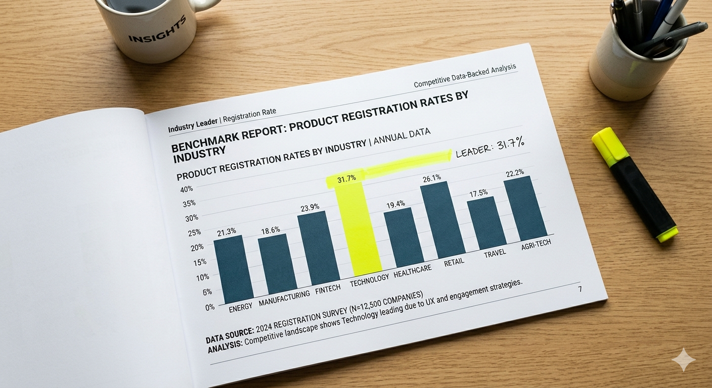 Featured image for Product Registration Rates: Benchmarks and How to Beat Them